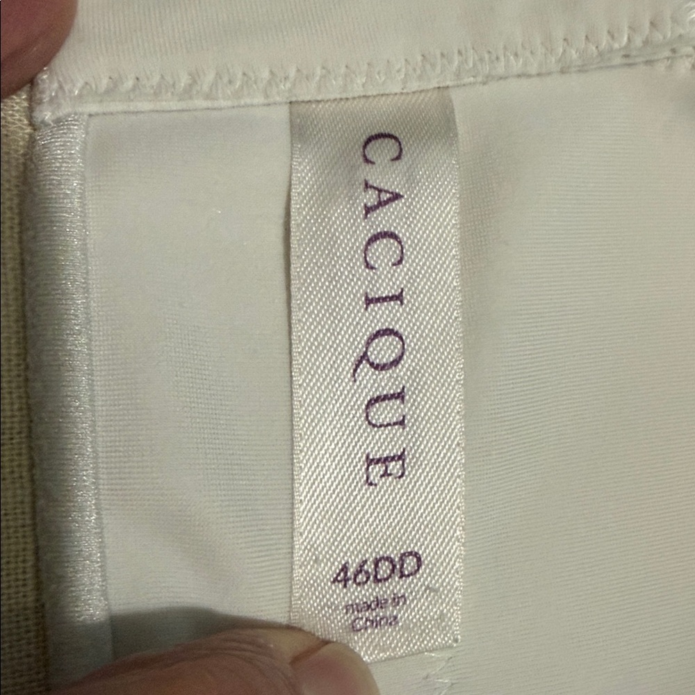 Cacique Back Smoother Cream Beige Full Coverage Lined Underwire Bra, Size 46DD. - Picture 8 of 10